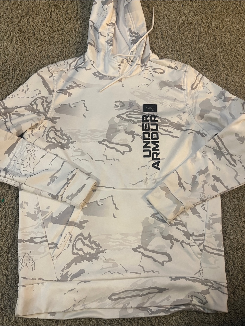 Under Armour Men’s White and Gray Camo Crewneck Hoodie